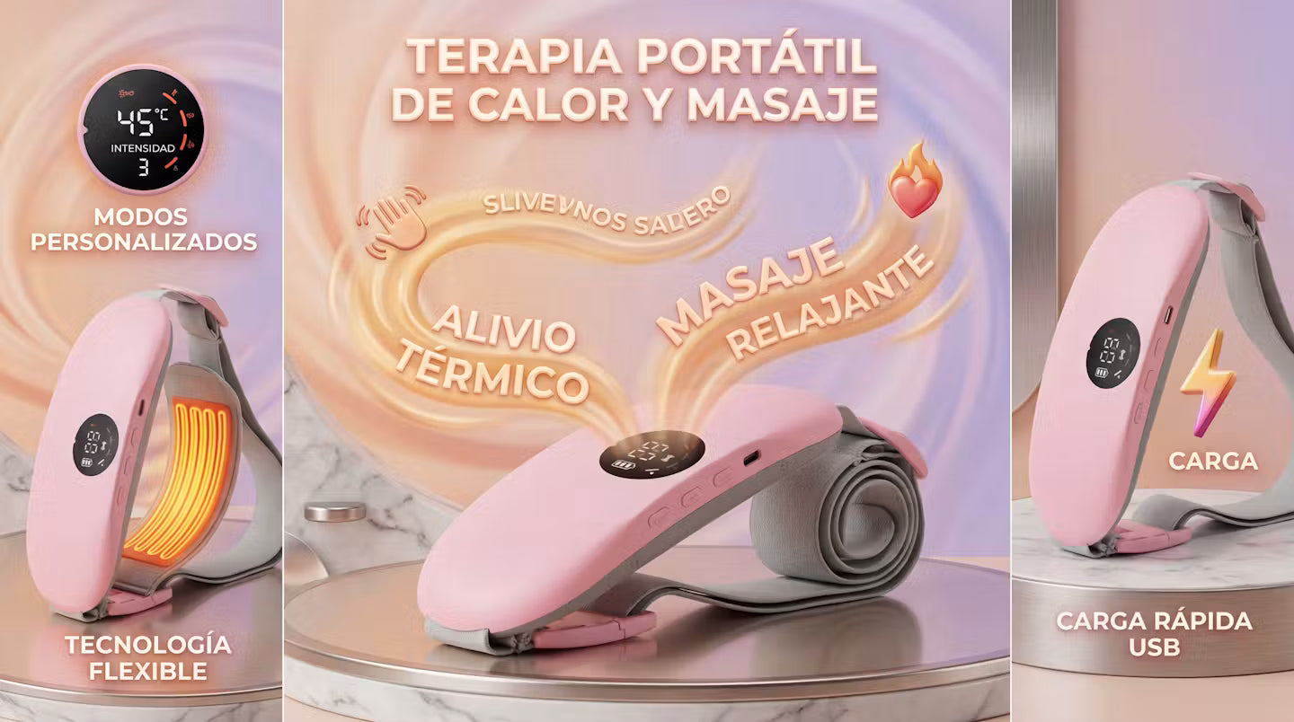 Masajeador Menstrual con Calor y Vibración